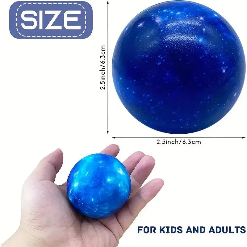 12 pieces Galaxy Stress Balls 6.35 cm l Foam Starry Sky Toy balls Toys Prince