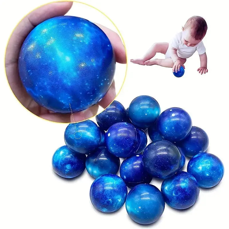 12 pieces Galaxy Stress Balls 6.35 cm l Foam Starry Sky Toy balls Toys Prince