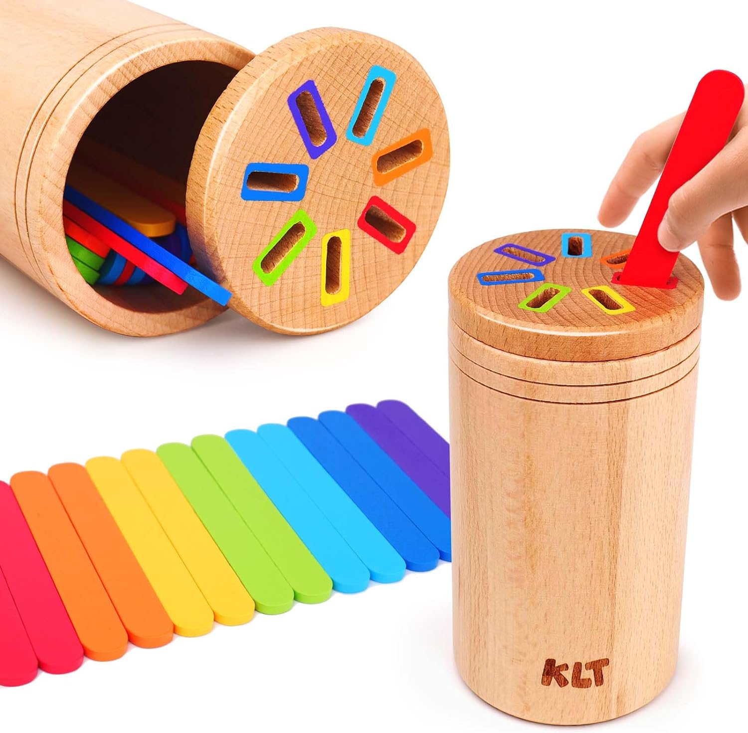 Montessori Wooden Color Sorting and Learning Toys | Sensory Sorting and Development Games for Children aged 1 to 3