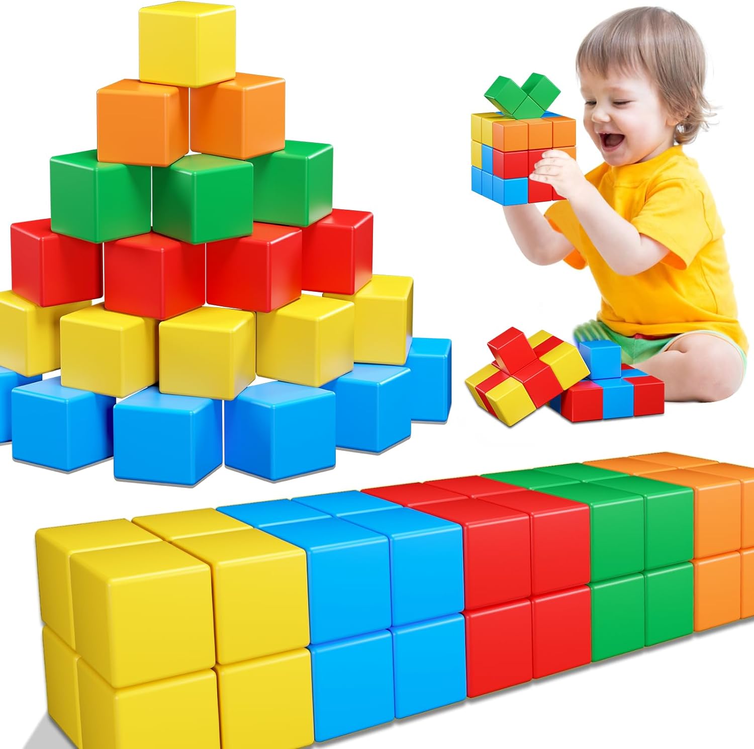 Magnetic Blocks for Preschoolers - Construction Toys for 1-Year-Olds