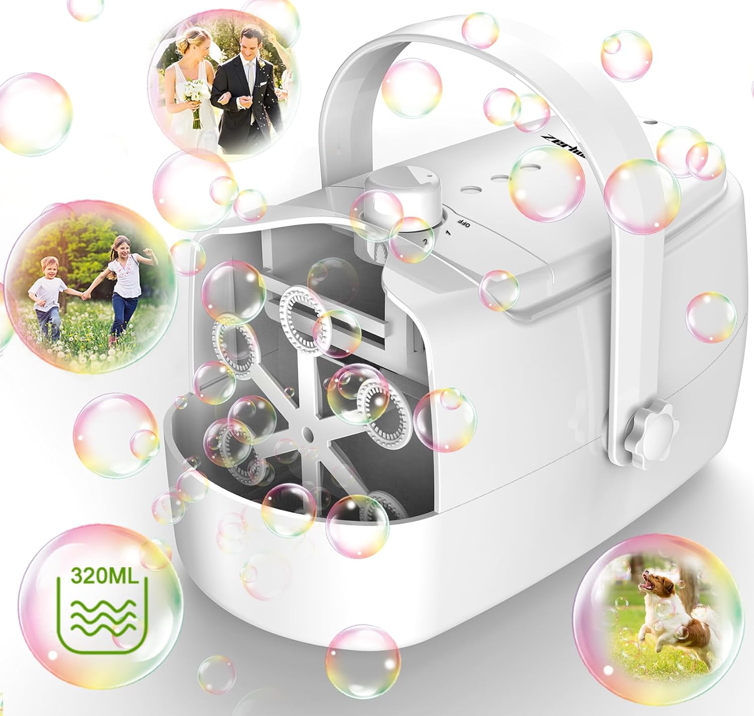 Bubble Blowing Machine & Automatic Bubble Blower, 18000+ Large Bubbles Per Minute for Children l Toys from 6 Years