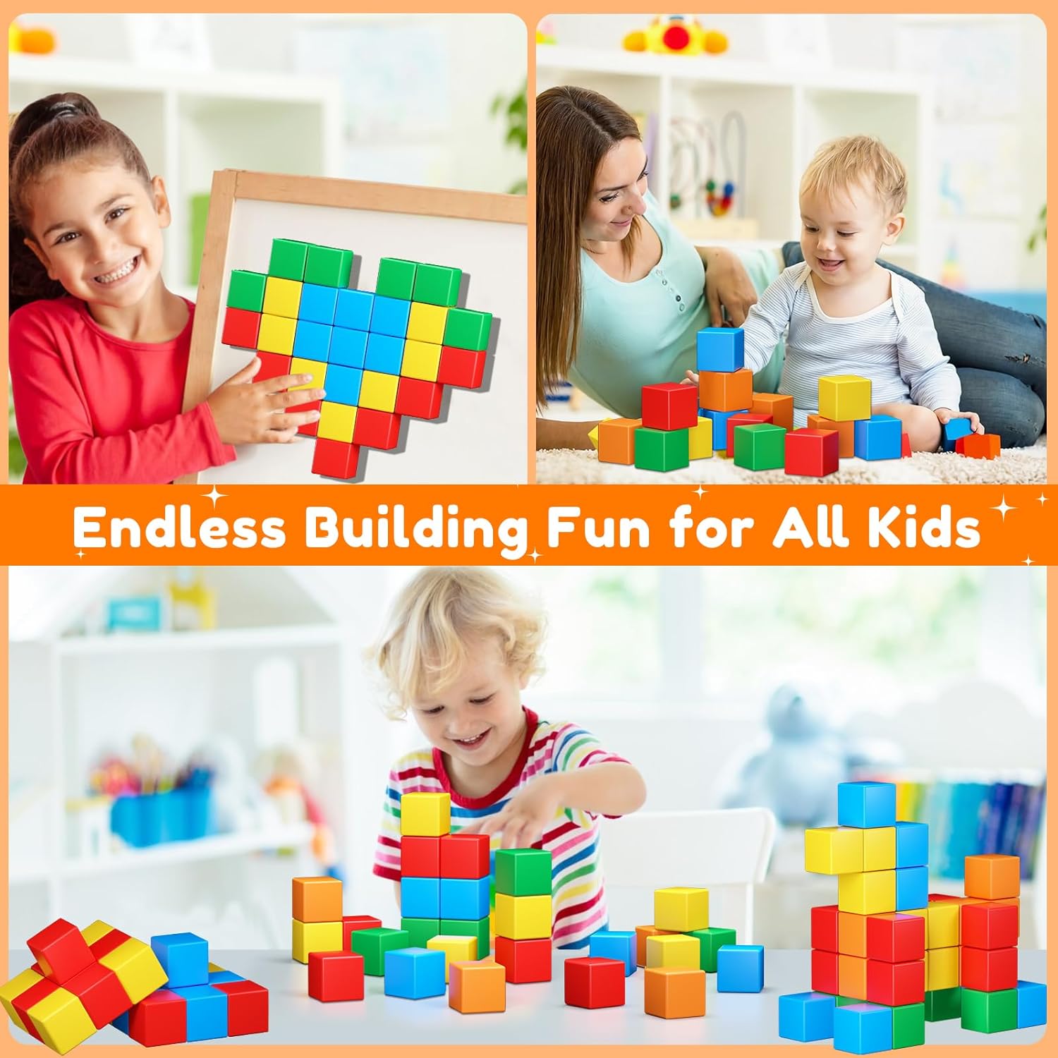 Magnetic Blocks for Preschoolers - Construction Toys for 1-Year-Olds