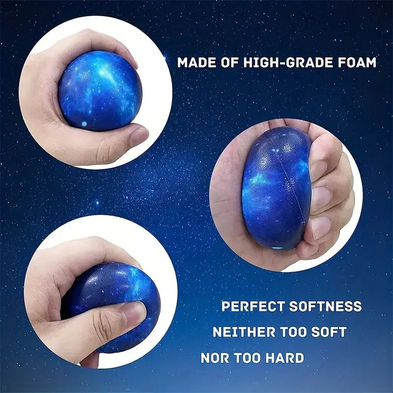 12 pieces Galaxy Stress Balls 6.35 cm l Foam Starry Sky Toy balls Toys Prince