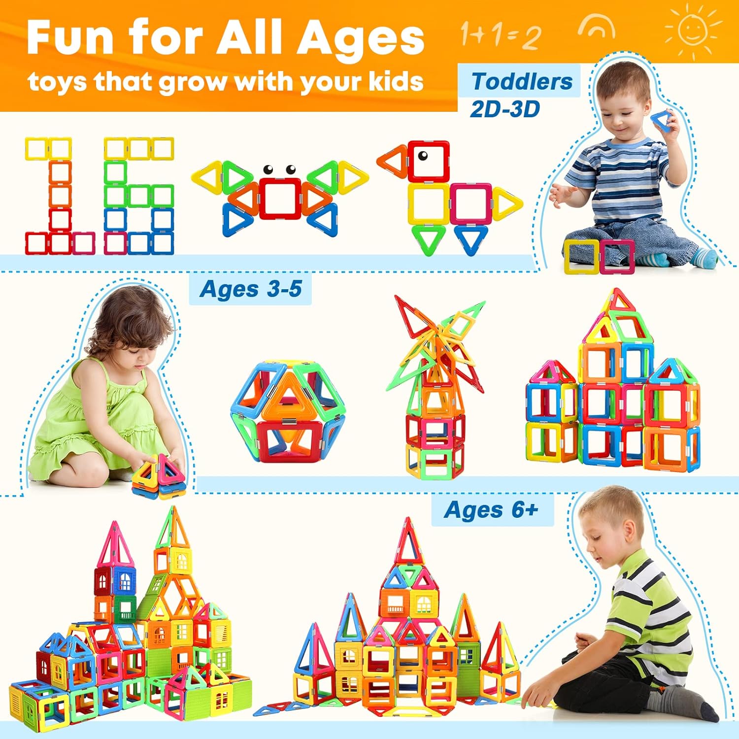 Magnetic Building Blocks Set - Toys for 4-Year-Olds