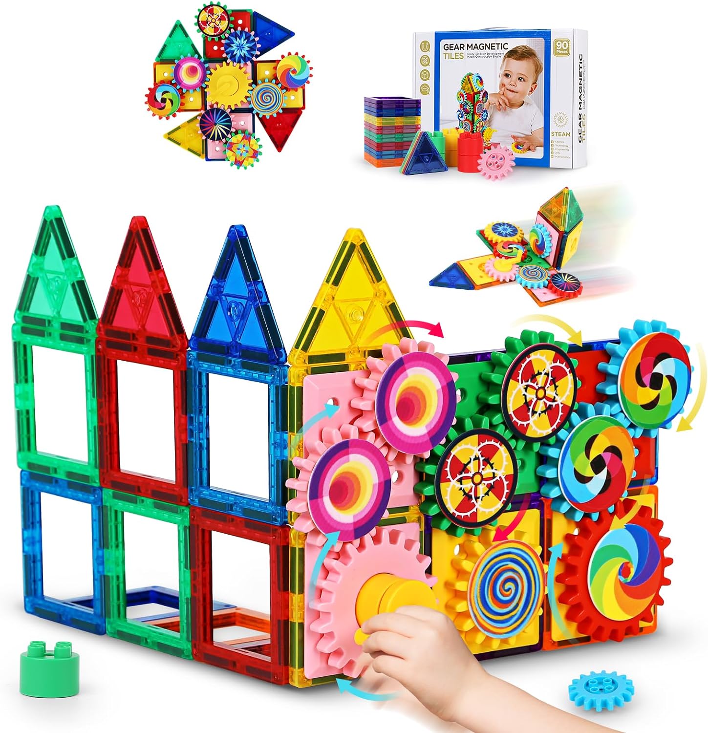 Magnetic Building Tile Set for Kids | Educational Toys for Ages 4, 5, 6 Years